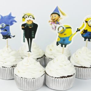 6 Minions Cupcake Toppers Fun Cake Toppers Boutique